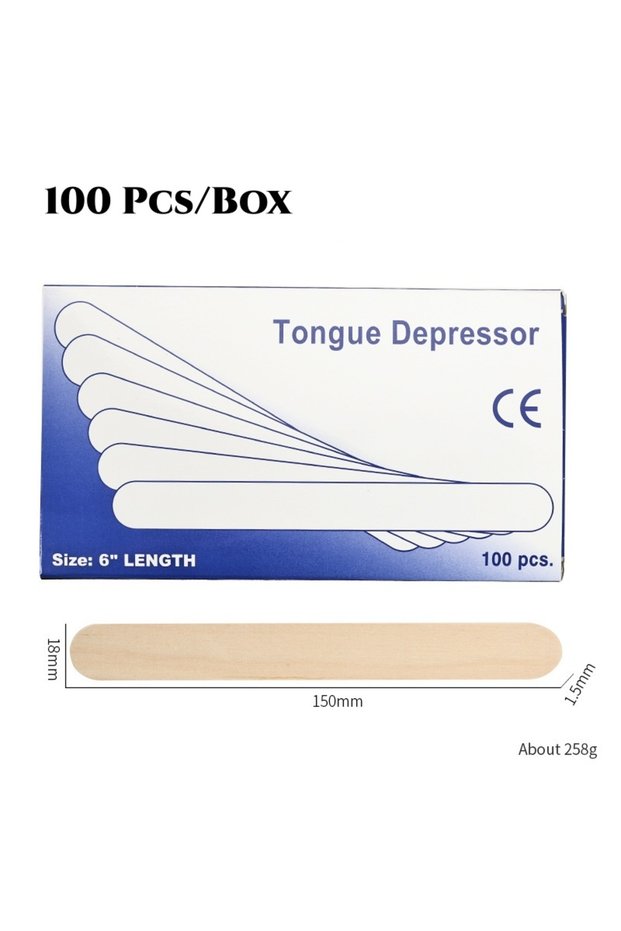 100 Pcs 100 Pcs/Box Disposable Wood Tongue Depressor Spatula Waxing Stick Waxing Hair Removal Wax Wo