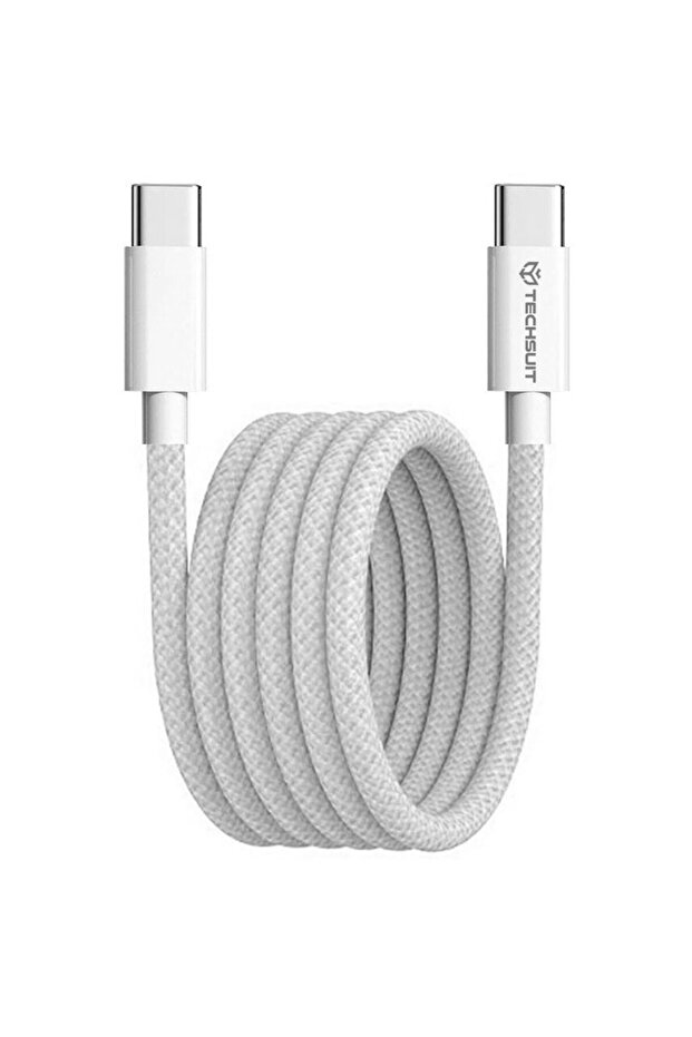 Type-C data cable for Apple, Android, PD60W, Super Fast Charging, 1m - (PCB114D) - White - 1