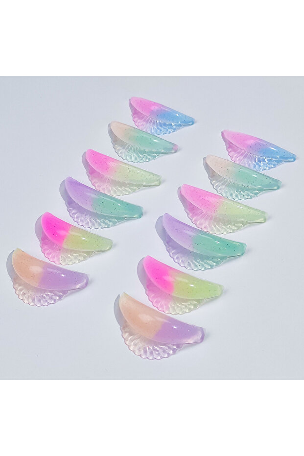 Mixed Color PERMANIA 6 Pairs Silicone Eyelashes Perming Curler Eyelash Perming Pads Reusable Lash Li