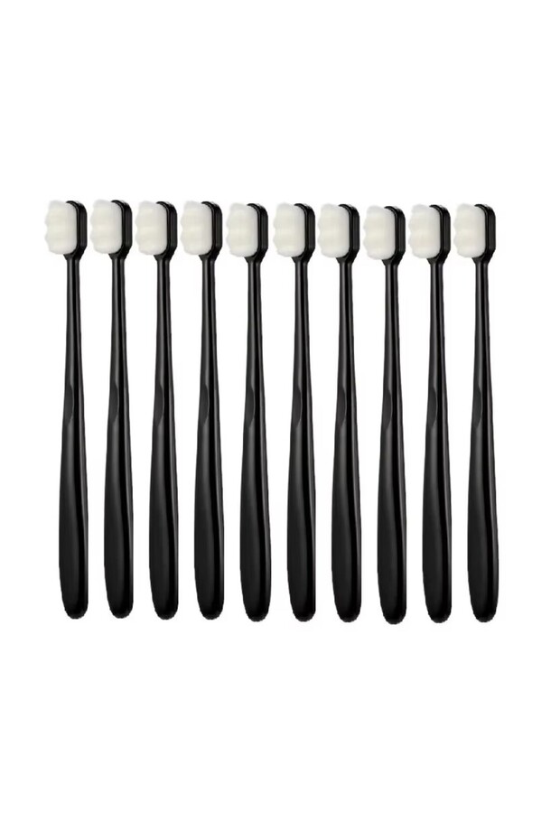 10PCS- Black Wave 5/10Pcs Ultra-fine Soft Toothbrush Million Nano Bristle Adult Tooth Brush Deep Cle