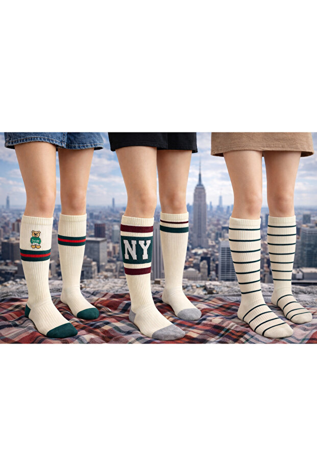 Bear NY 3lü Çorap - 3