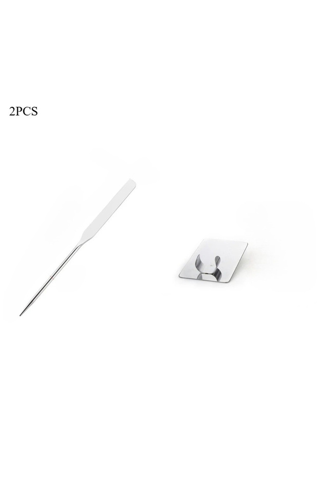 A0460-2PCS فضي، قطعتان، عصا خلط مكياج التونر، كريم الأساس، أداة مزج مستحضرات التجميل