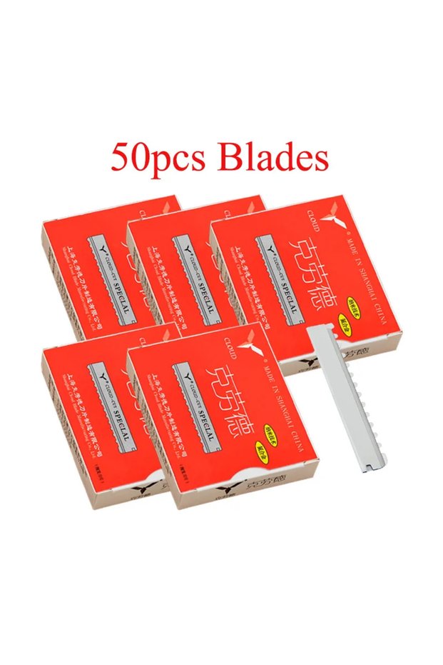 C0013A-03-50pcs 50/100pcs Stainless Steel Hair Thinning Razors Blades Professional Hair Trimming Raz