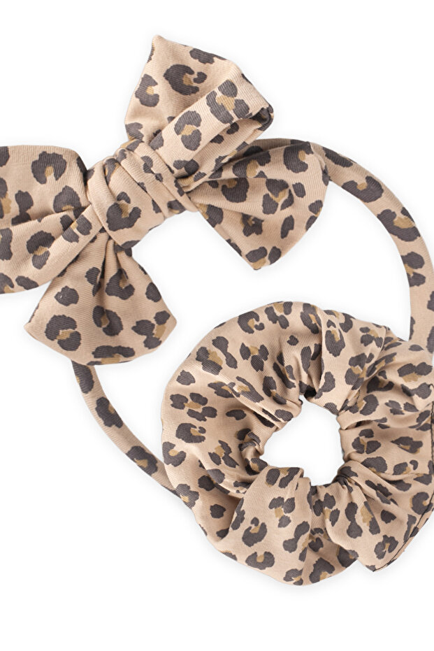 طقم مشبك مطاطي على شكل تاج بنمط الفهد - 2