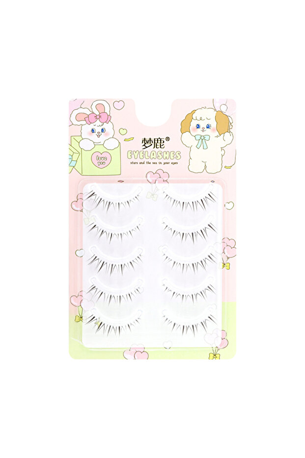 B 5 Pairs Korean Idol Girls Lower False Eyelashes Wispy Natural Enlarge Eyes ACE Comics Eyelash Ext.