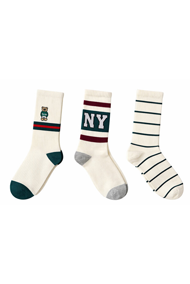 Bear NY 3lü Çorap - 2