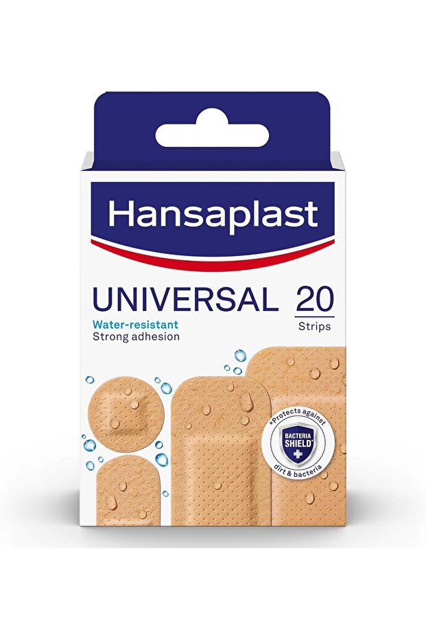 Universal Wound Plasters, Water-resistant, Strong Adhesion, Absorbent Non-stick Wound Pad, 20 Strips