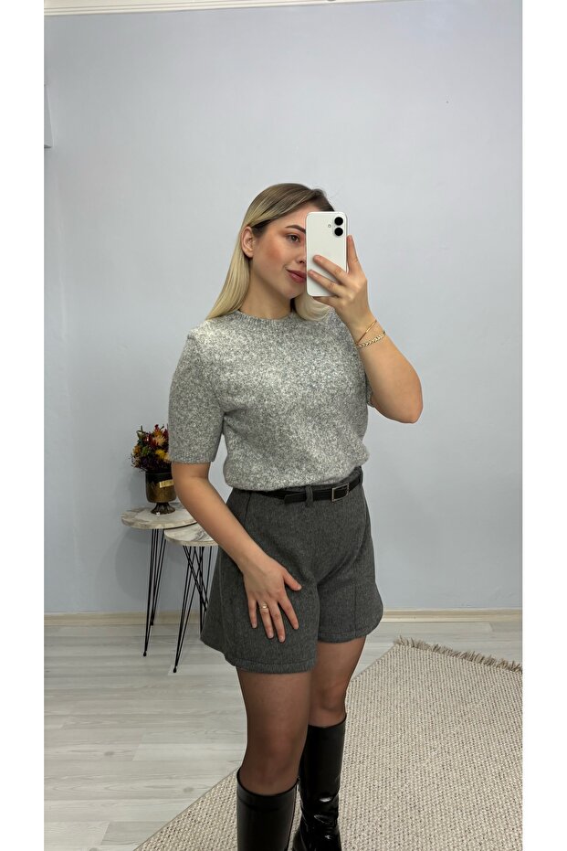 KEMERLİ KAŞE ŞORT - 4