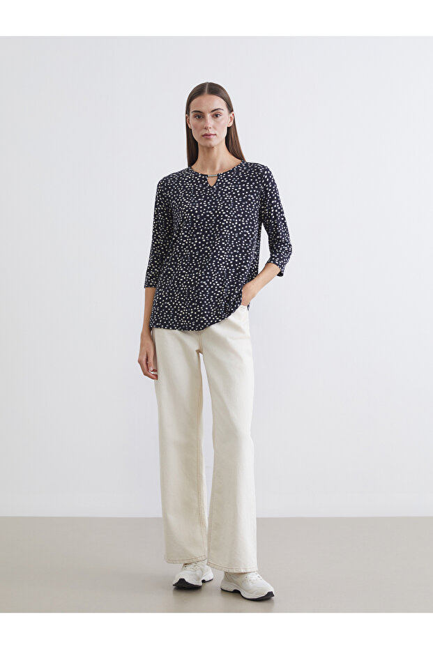 طاقم الرقبة منقوشة بلوزة - 3