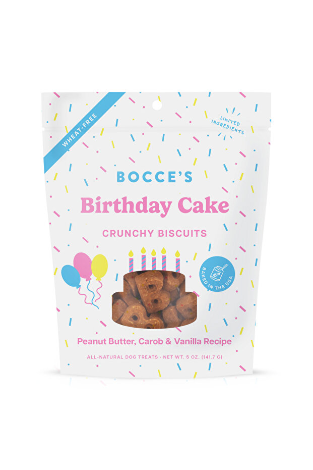 Bocce's Bakery Birthday Cake Biscuits Dog Treat 5oz