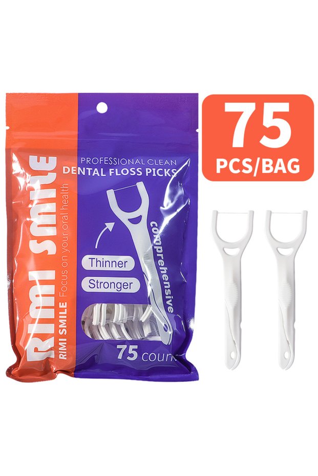 75 PCS 75PCS/BAG Posterior Dental Floss Rod - Oral Care Floss Rod