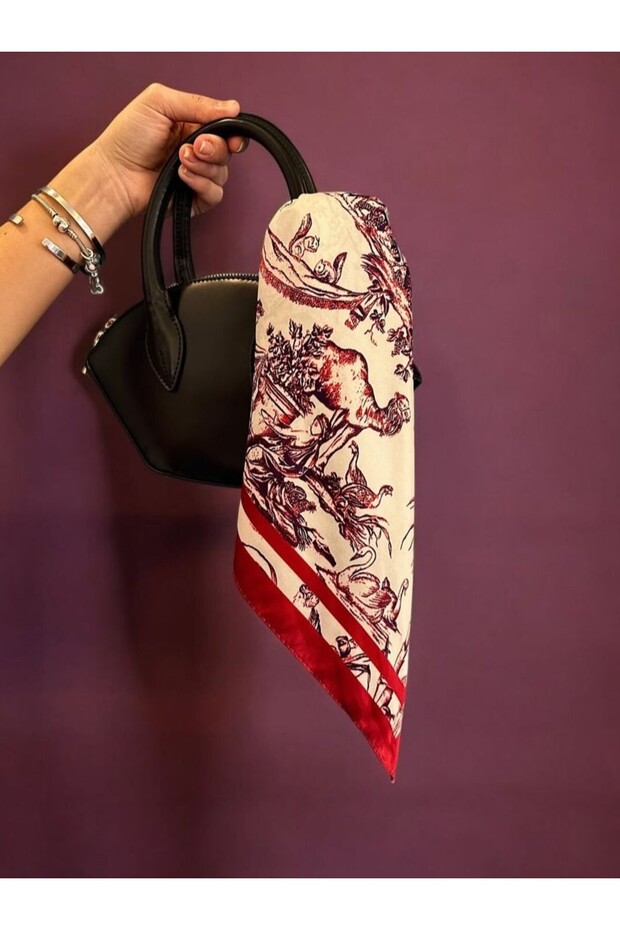 55X55 Bordo Nature Themed Bandana / Scarf