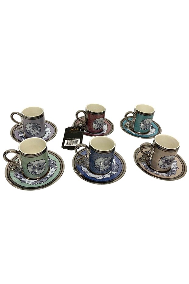 طقم فناجين قهوة Spencer مكوّن من 6 قطع، متعدد الألوان - SHP-08261