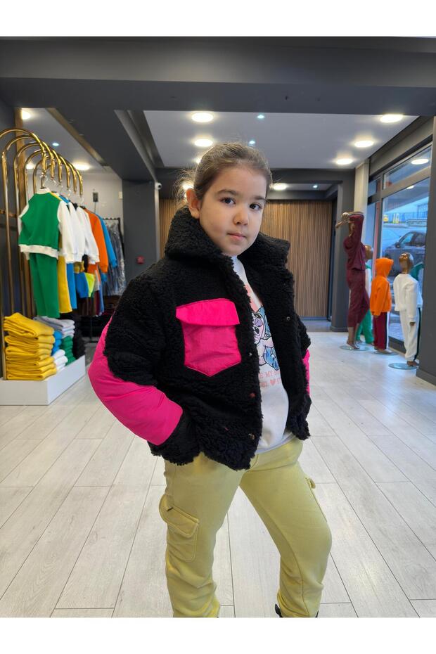peluş kız çocuk kaban