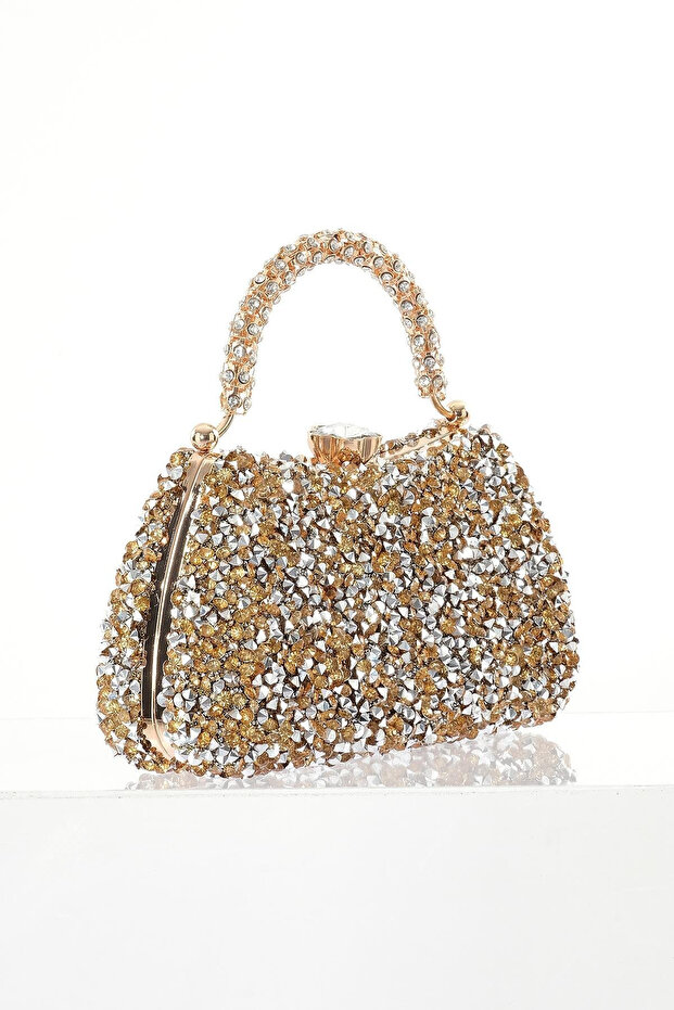 Simli Taş Detaylı Gece Çantası - 2