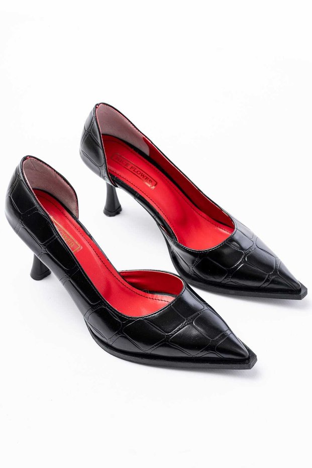 Women's Stiletto Pointed Toe Crocodile 7cm Heeled Shoes