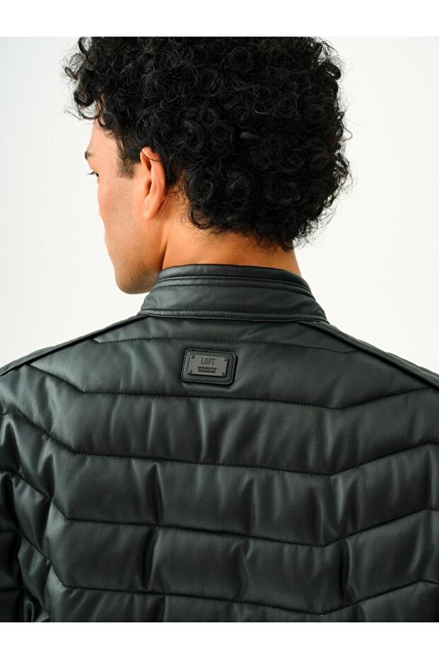 Erkek Black Deri Mont LF2033756 - 3