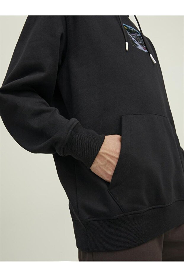 Kapüsonlu Baskili Sweatshirt - 7