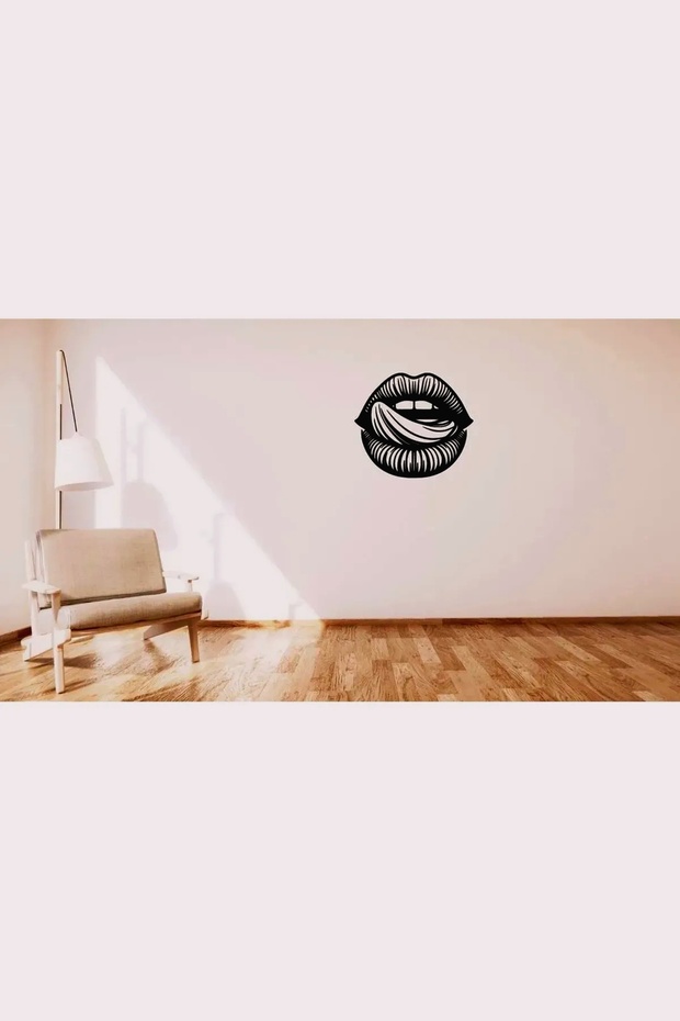 ديكور جداري بتصميم شفاه بسيط - فن جداري حديث بتصميم الشفاه