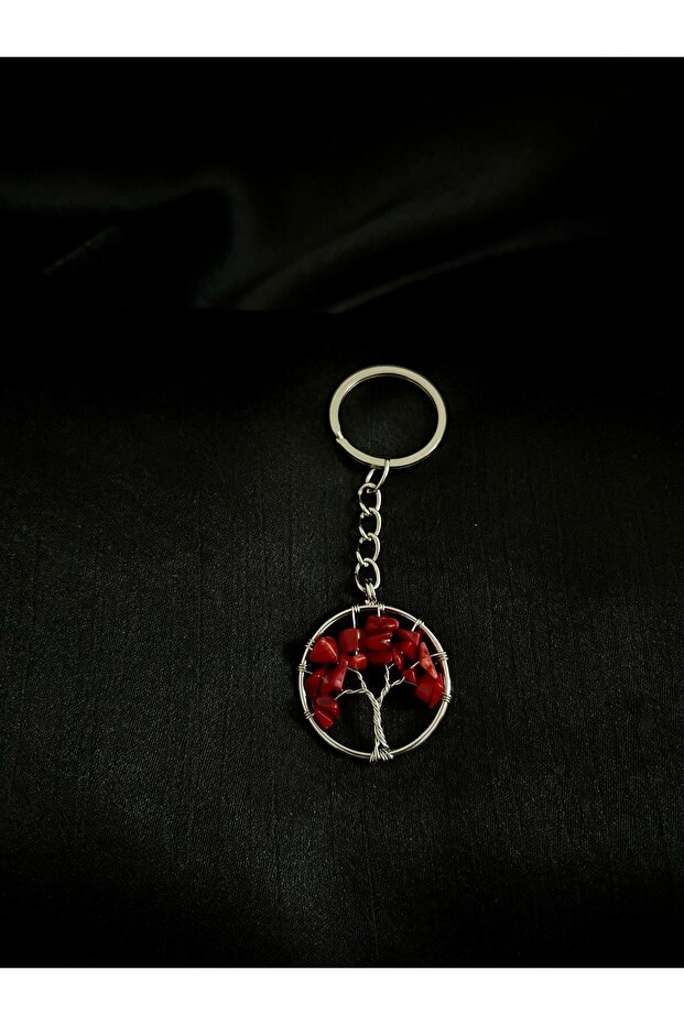 Coral Tree of Life Keychain