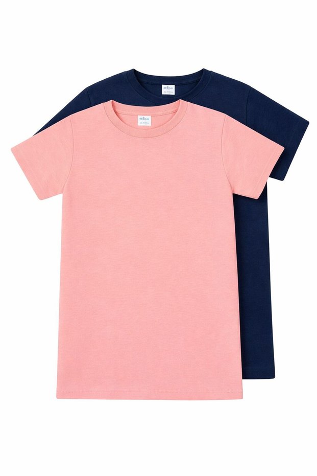 Unisex Children's Crew Neck Short Sleeve Standard Fit 2-Pack Pulver-Lai̇vert Color Children's T-Shirt