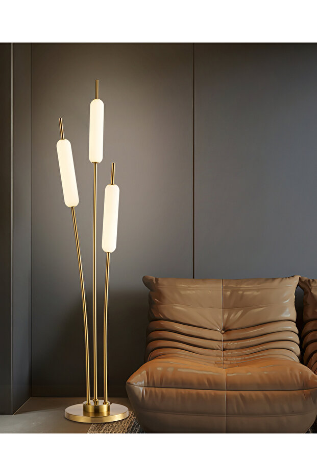 Cora 3'lü Gold Led Lambader - 1