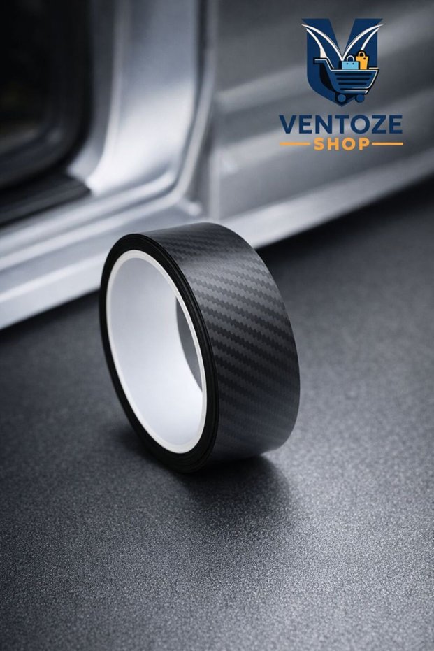 Carbon Fiber Patterned Car Door Sill Protective Tape | Anti-Scratch 3 cm X 3 Meter Carbon Tape