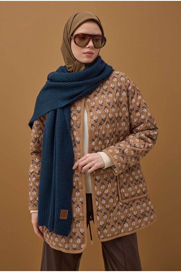 Eșarfă moale, caldă, maro - 4