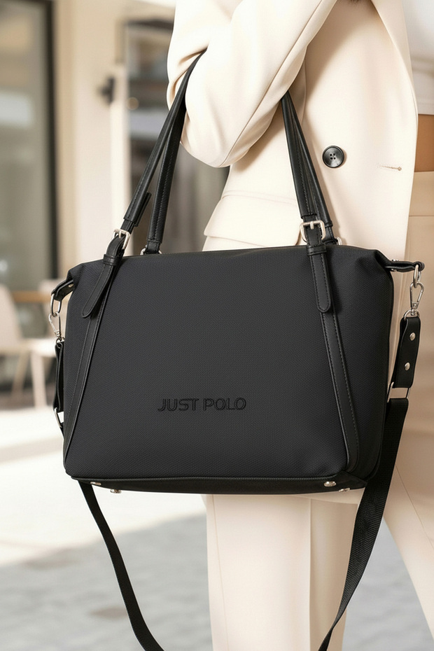 Women's Large 4-Compartment Casual Long-Strap Hand & Shoulder Bag (32x27 cm)