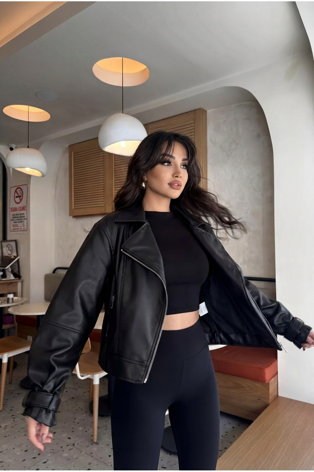 Deri Bomber Deri Ceket - 6