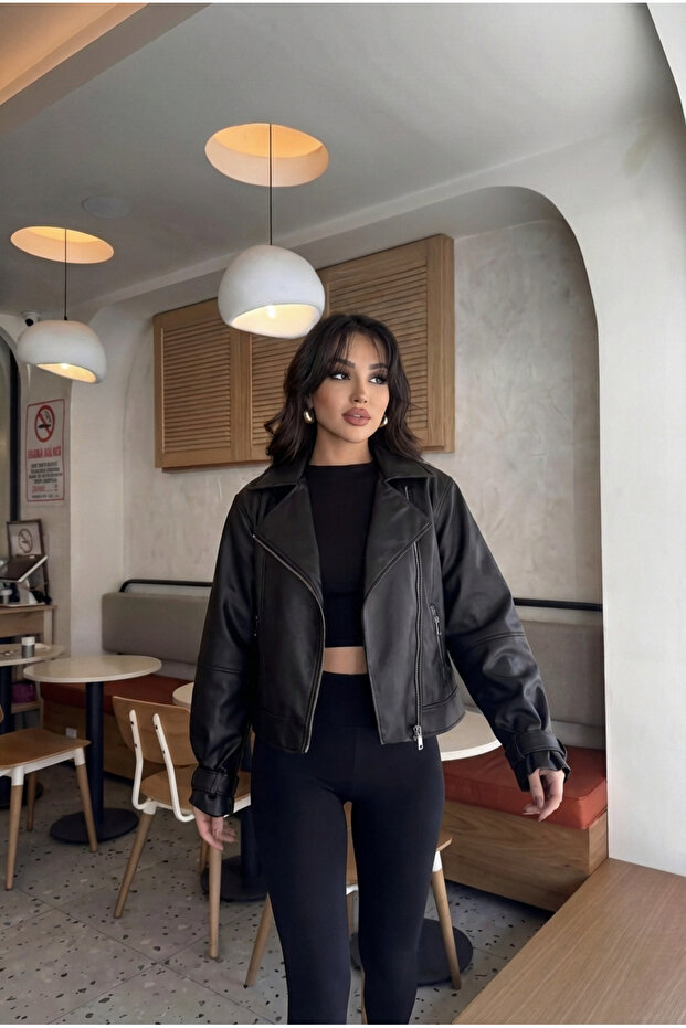 Deri Bomber Deri Ceket - 5