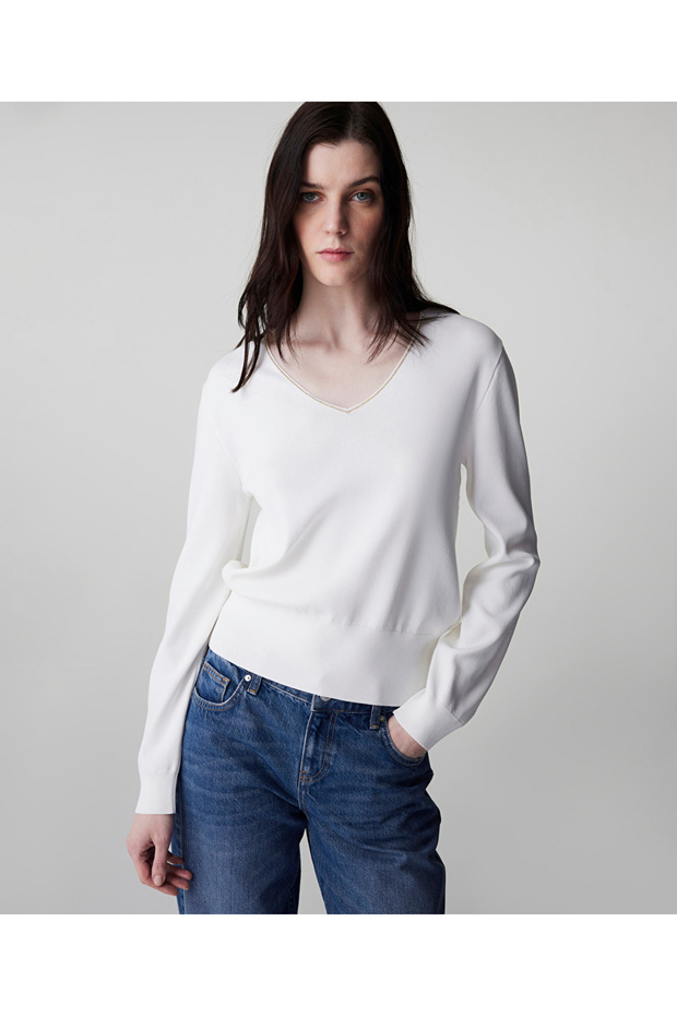 Strass taş şeritli triko - 1