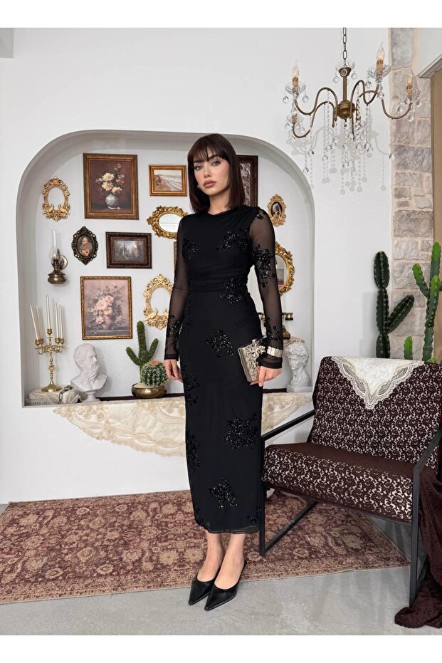 Mansa Midi Elbise - 5