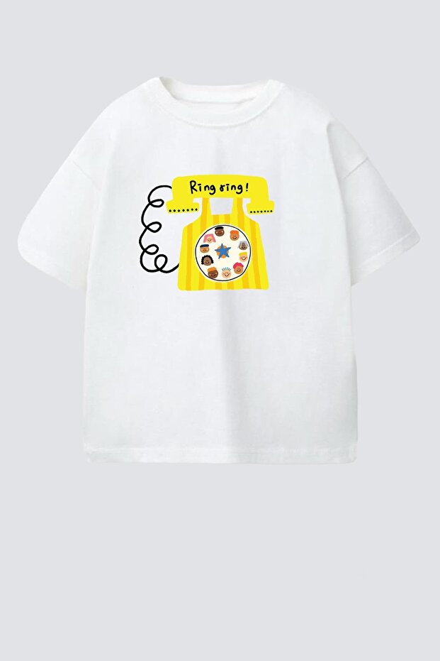 Unisex Kids Cotton Crew Neck Printed T-Shirt