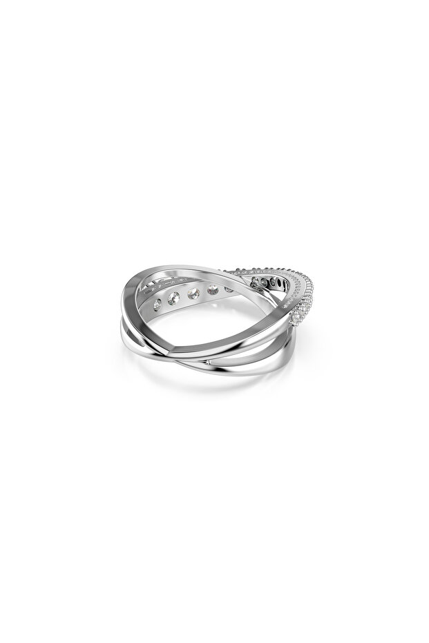 Hyperbola Ring, Mixed Cuts, White, Silver-Colored Surface - 4