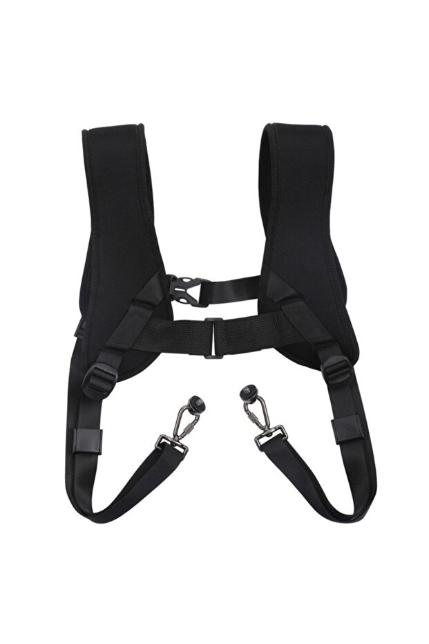 Двоен колан PU6002 за DSLR и екшън камери, черен - 5