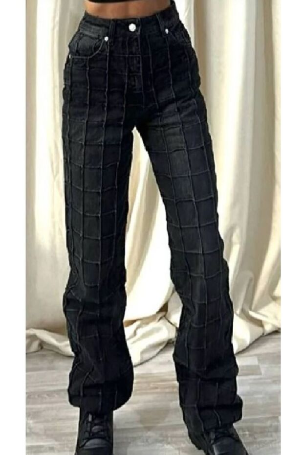 TREND SPECIAL STRAIGHT FIT WIDE-LEG BAGGY JEAN DENIM TROUSERS