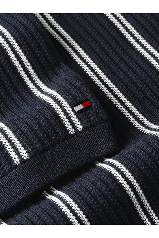 KNITTED VERTICAL STRIPE SS POLO - 4