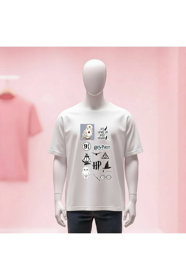 Harry Potter Printed Crew Neck Wide Fit Unisex Tshirt