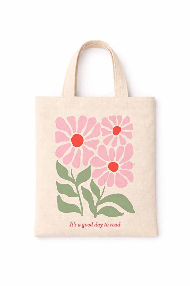 Book Bag Colorful Slogan Printed Mini Canvas Tote Bag