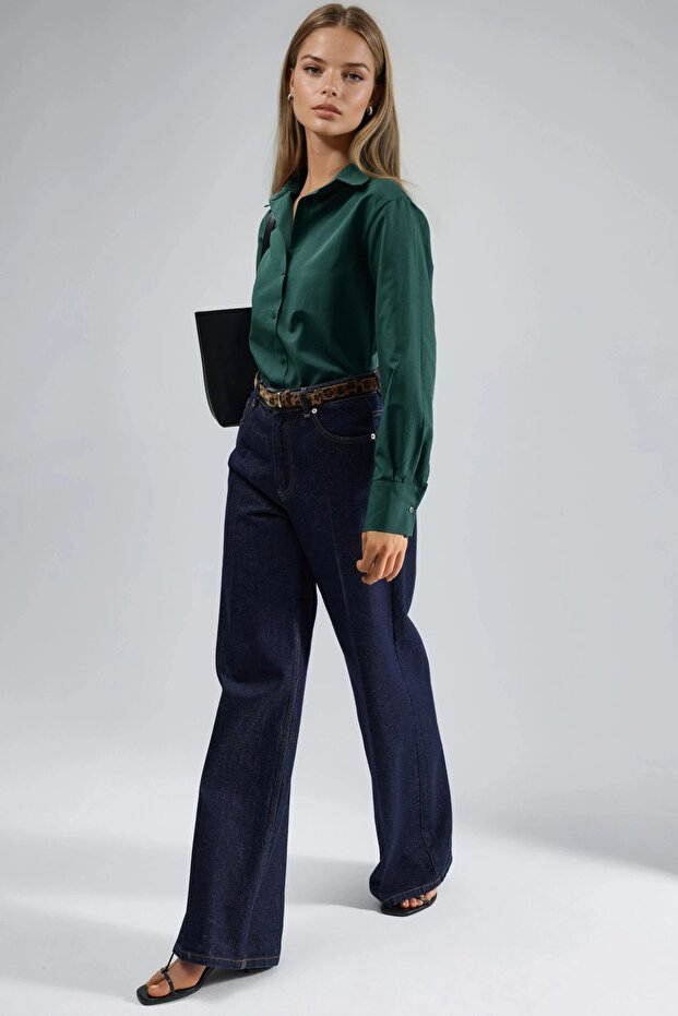 BUSEM Düğmeli Rahat Kesim Gömlek - 6