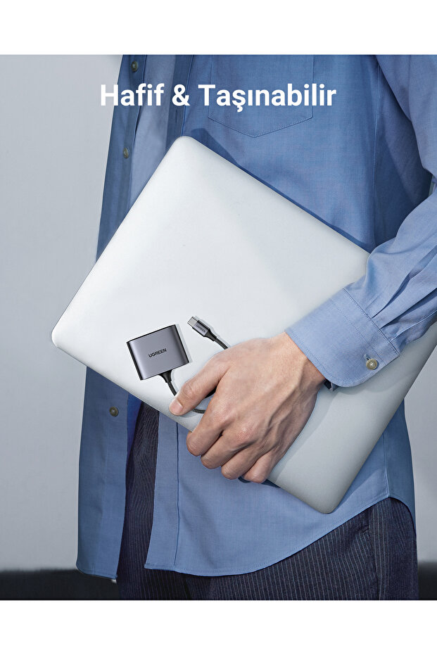 USB-C Multifunction Card Reader SD/TF+USB Gray - 7