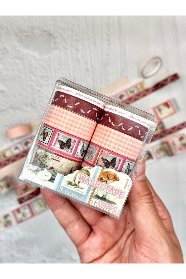 Patterned Tape Washi Tape Scrapbook Flower and Butterfly Themed Washi Tape Set of 10