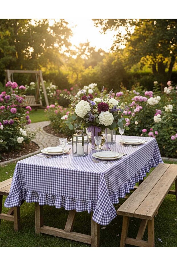 Ruffled Gingham Tablecloth - 2
