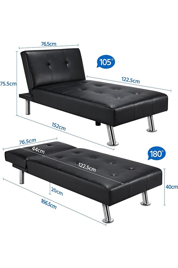 Folding Sofa Recliner Chair with Sleep Function - 2