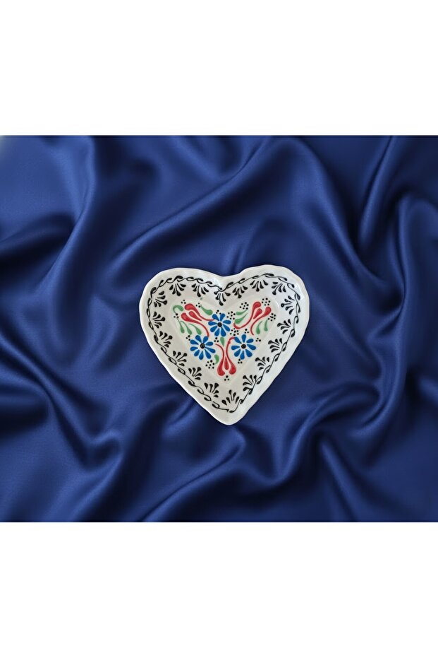 Sevgililer Günü Kalp Tabak,Handmade Ceramic Heart Plate for Valentine's Day - Traditional Ottoman Decorations