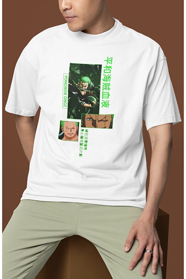 Roronoa Zoro Printed Unisex Oversize One Piece Anime Character T-Shirt