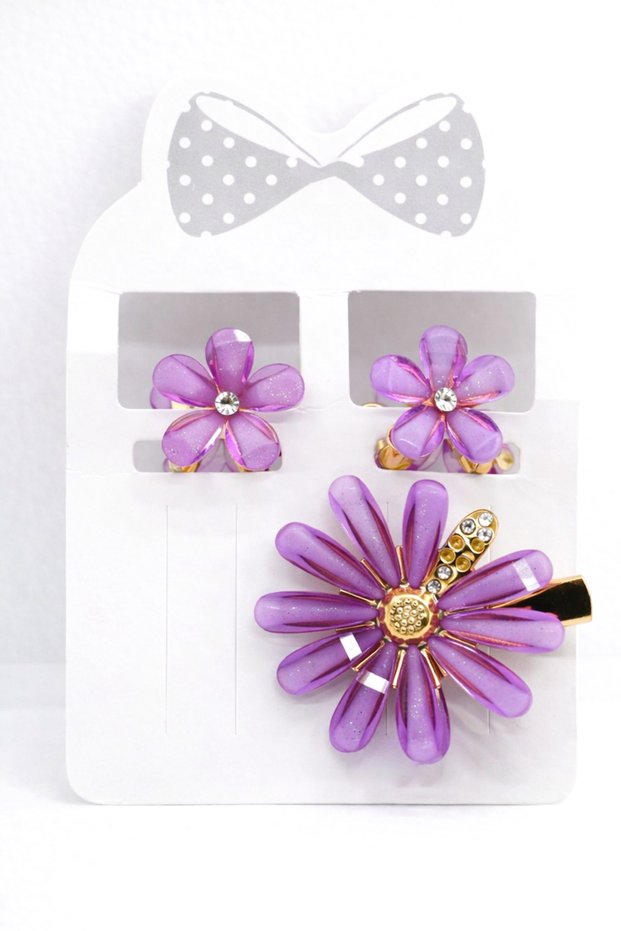 Lotus Flower Design 3-Piece Snap Fasteners and Clasp Buckle Sets