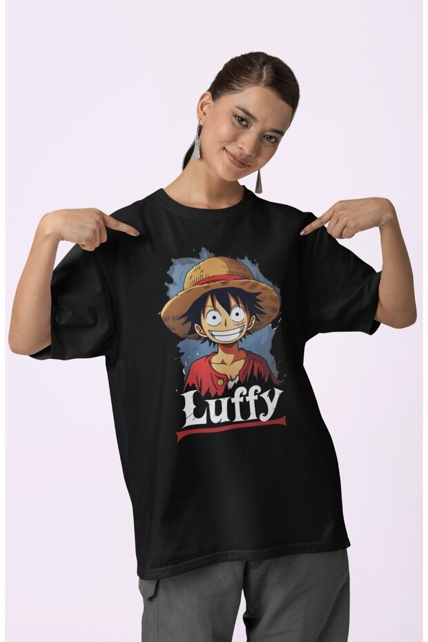 Monkey D. Luffy Printed Unisex Oversize One Piece Anime Series Character T-Shirt