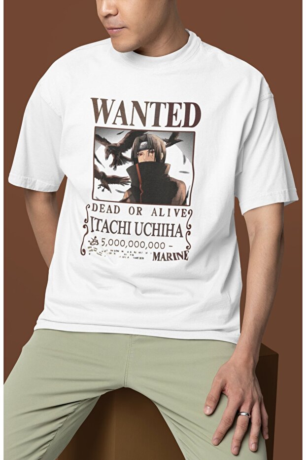 Design Uchiha Itachi Printed Unisex Oversize Naruto Anime Series Character T-Shirt